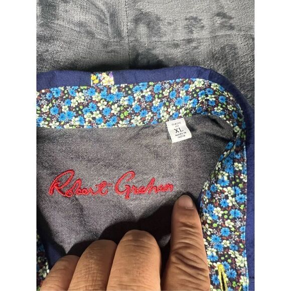 Robert Graham Shirt Mens M Long Sleeve‎ Classic Flip Cuff - Picture 3 of 9